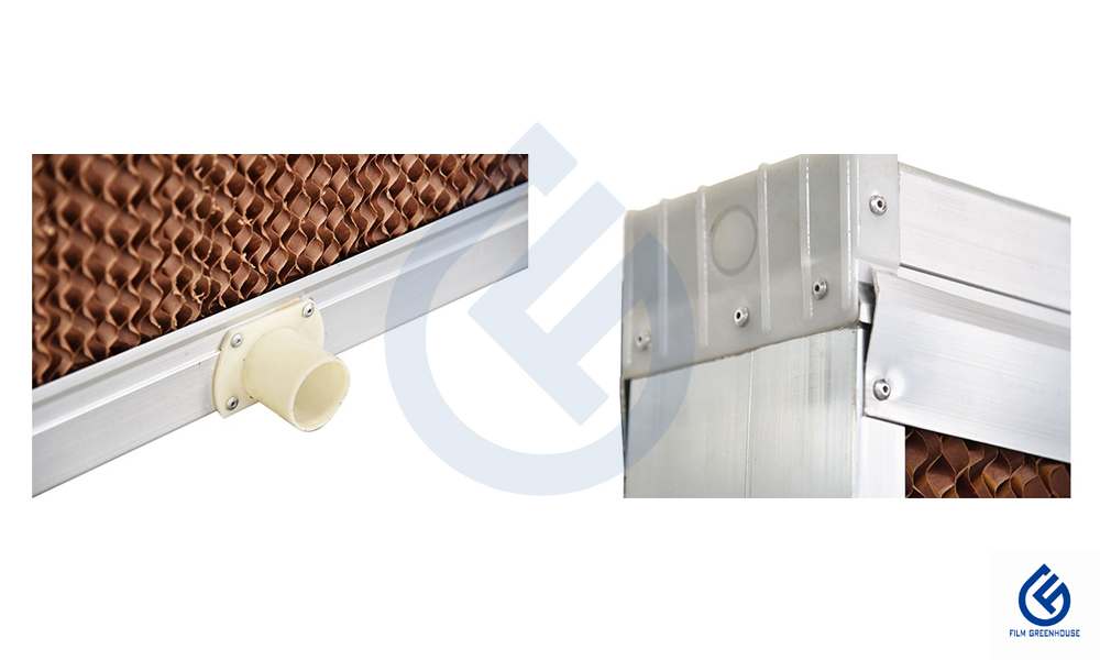 Cooling pad's water exit and side frame photo